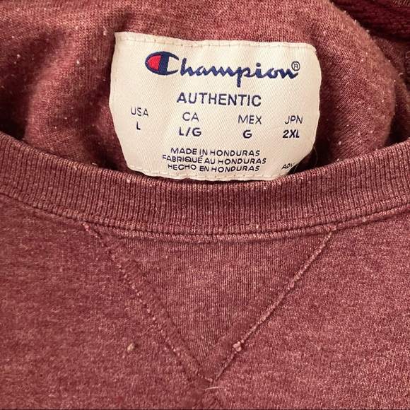 Champion Burgundy crew neck size L - Picture 4 of 9